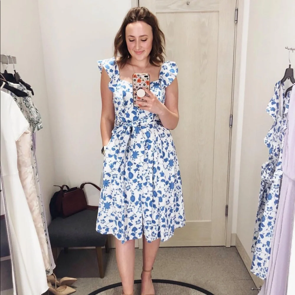 NWT Gal Meets Glam Blue Floral Olivia Dress $168 - Picture 10 of 10
